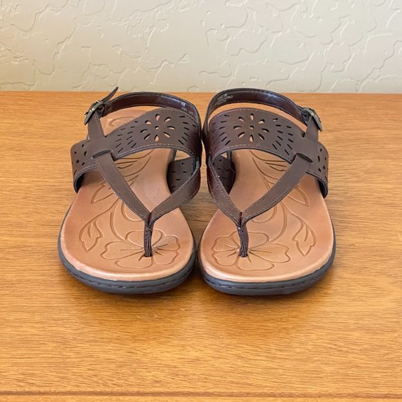 New Born Concept Sandals BOC 6 Brown Cut Out Design Thong Strappy - Picture 3 of 11